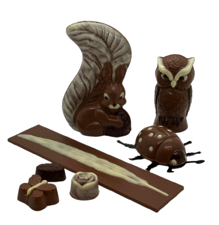 Schokoladenfiguren und Pralinen